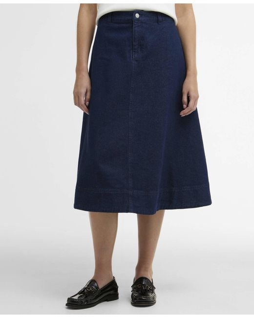Barbour Blue Maia Denim Skirt