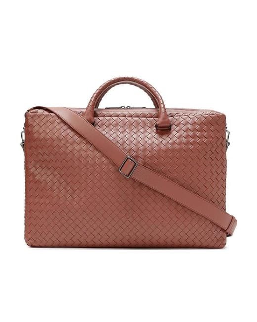 Bottega Veneta Red Weaving Briefcase for men