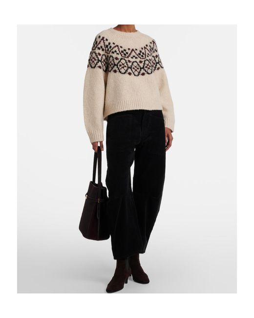 Nili Lotan Black Shon Cotton-Blend Barrel-Leg Pants