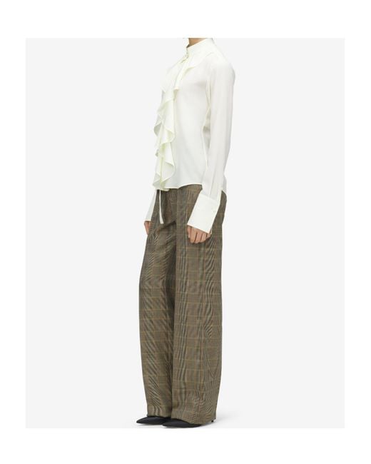 McQueen White Ruffled Long-Sleeve Shirt