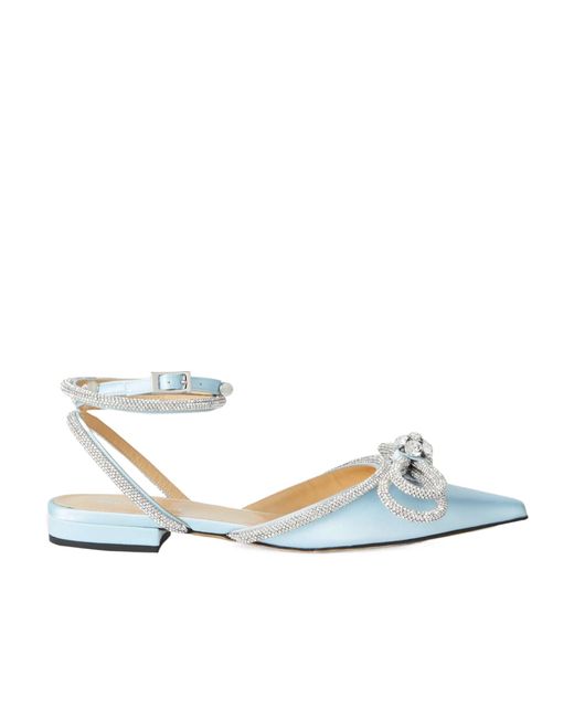 Mach & Mach White Pointed Ballet Shoes