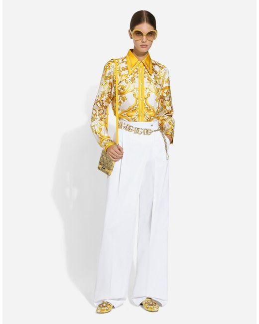 Dolce & Gabbana Metallic Majolica Printed Twill Shirt