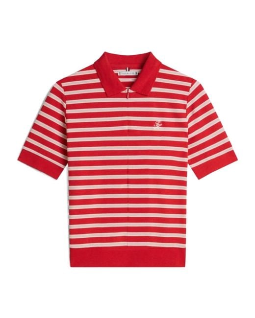 Tommy Hilfiger Red Striped Polo Shirt
