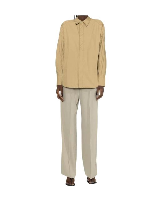 Dion Lee Natural Contrast Stitching Shirt Jacket