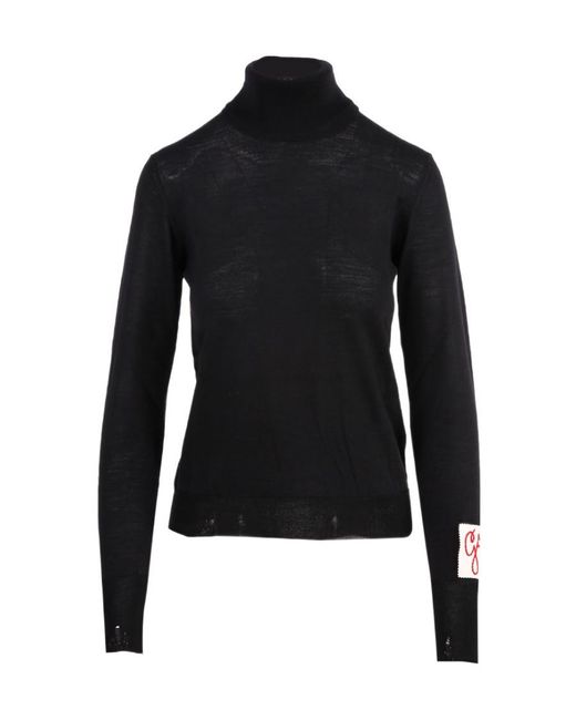 Golden Goose Deluxe Brand Black Distressed Turtleneck Jumper
