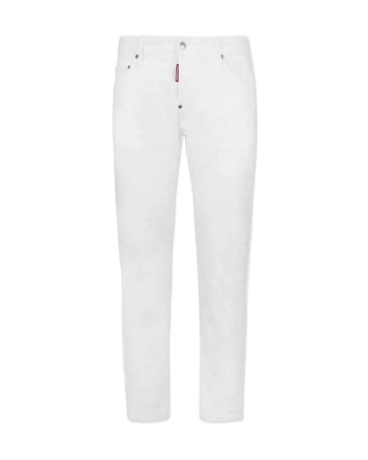 DSquared² White Slim Twist Jeans for men