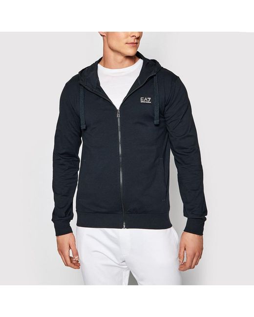 EA7 Blue Logo And Hat Casual Jacket for men