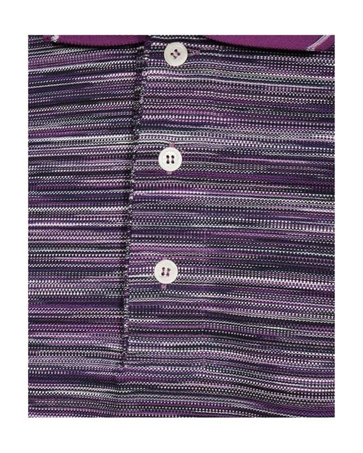 Missoni Purple Short-Sleeved Polo Shirt for men