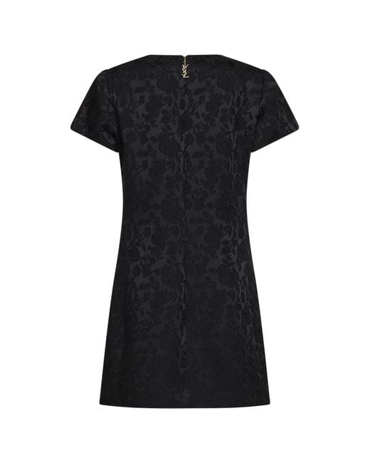 Saint Laurent Black Short-Sleeved Dress