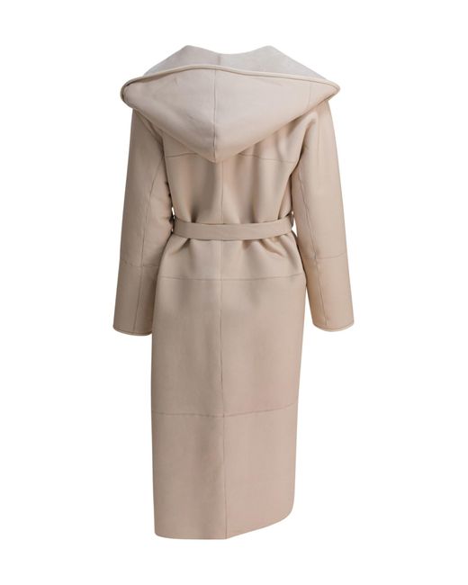 Blancha Multicolor Hooded Belted Coat