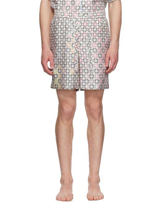Givenchy Multicolor Logo Printed Drawstring Bermuda Shorts for men