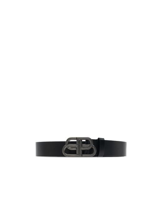 Balenciaga White Bb Buckle Belt for men