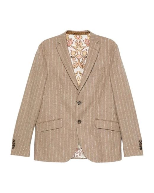 Etro Natural Pinstripe Blazer for men