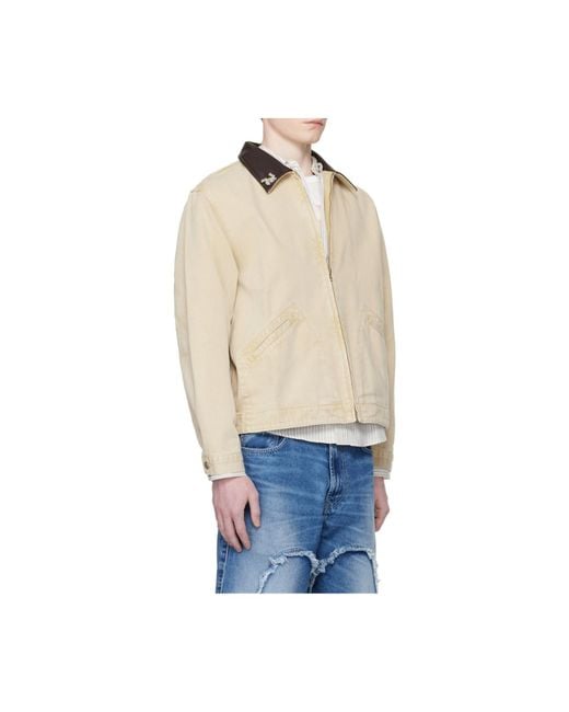 Carne Bollente Natural Polo-Collar Zip-Fastening Jacket for men