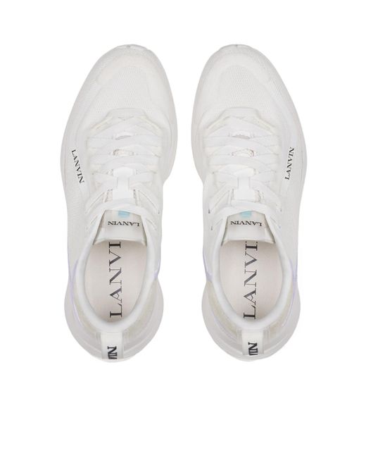 Lanvin White L-I Mesh Sneakers for men