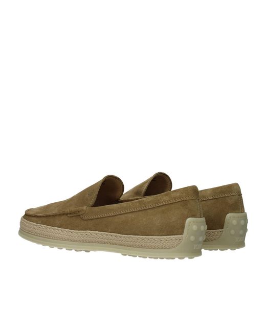 Tod's Brown Round Toe Slip-On Loafers for men