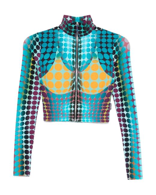 Jean Paul Gaultier Blue Re-Edition Dots Printed Top