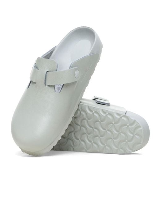 Birkenstock White Boston Slippers for men