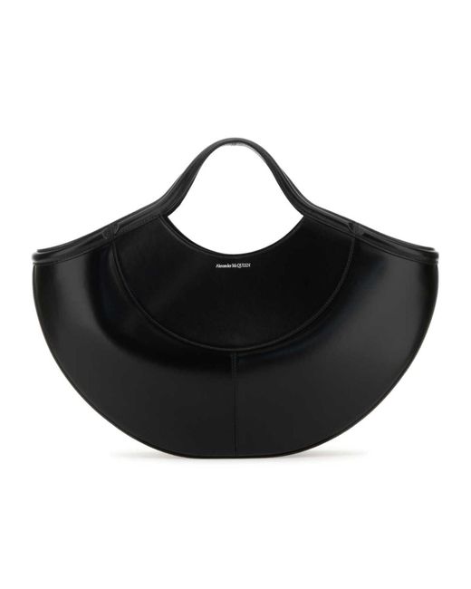 Alexander McQueen Black Logo Printed Tote Bag