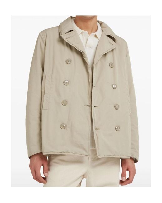 Aspesi Natural Double-Breasted Long-Sleeved Casual Jacket for men