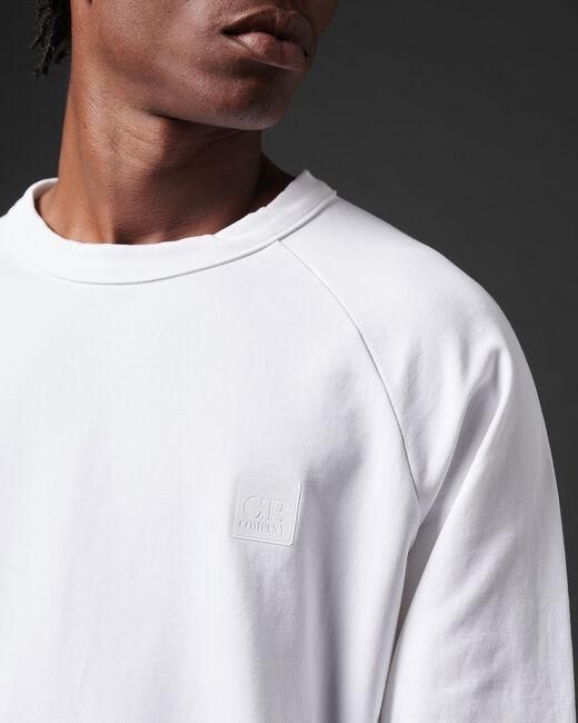 C P Company White Logo-Patch Crewneck Sweatshirt for men