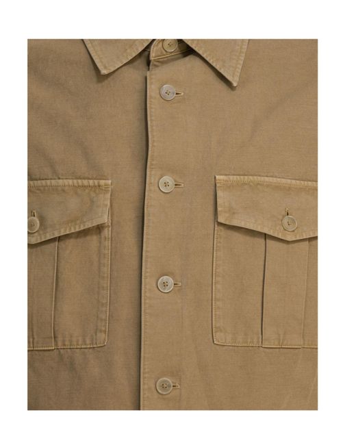Auralee Natural Cargo Pocket Shirt for men