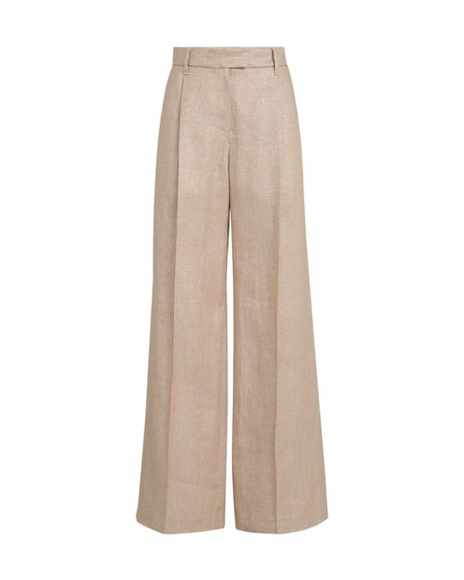 Brunello Cucinelli Natural Loose Pleated Trousers
