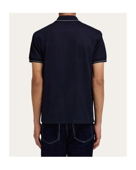 Ferragamo Blue Gancini Polo Shirt for men