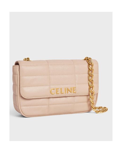 Céline Natural Chain Shoulder Bag Matelasse Monochrome