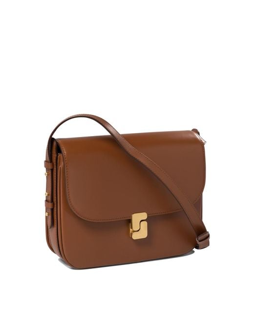 Soeur Brown Flap Front Crossbody Bag