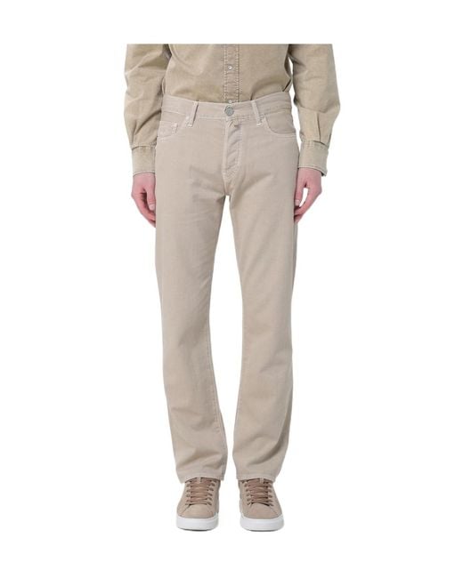 Jacob Cohen Natural Five-Pocket Straight Jeans for men