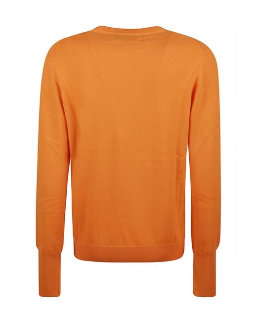 Ballantyne Orange Plain Stitch Sweater for men
