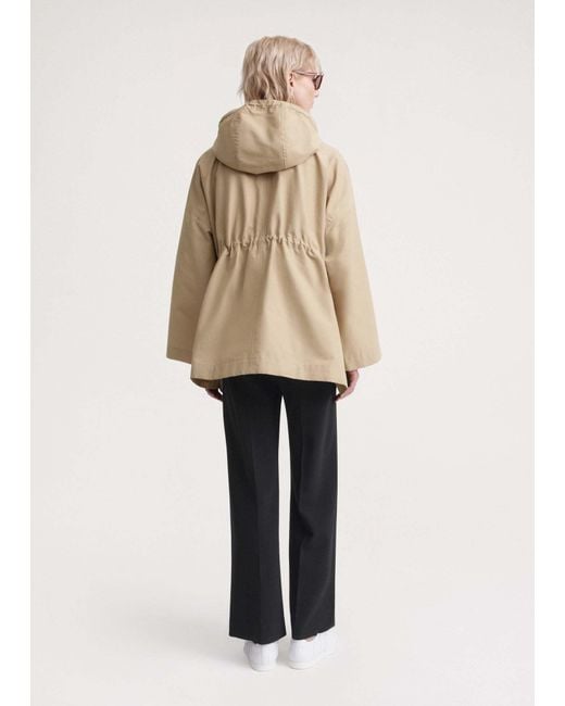 TOTEME Hooded Drawstring Parka in Natural | Lyst