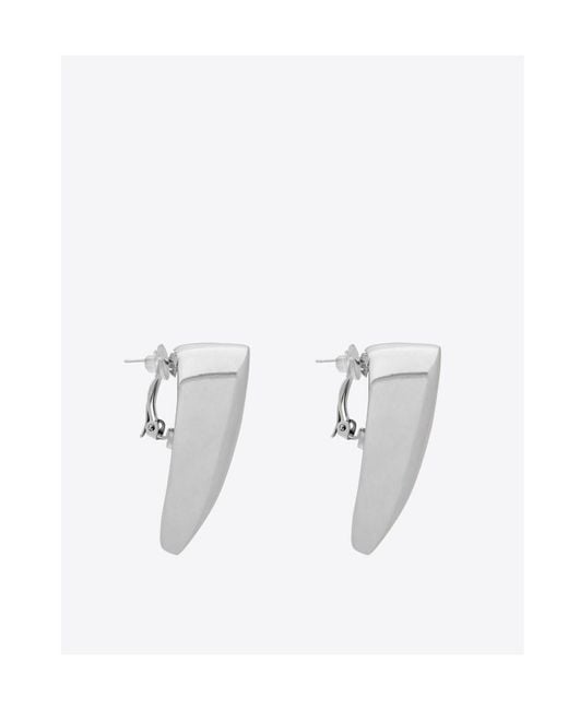 Saint Laurent White Comet Earrings