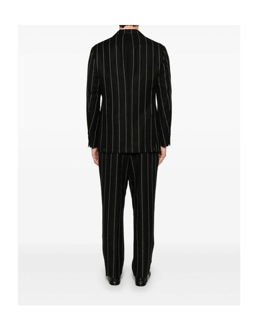 Brunello Cucinelli Black Pinstriped Suit for men