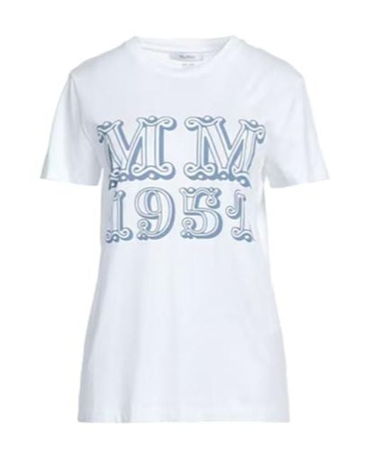 Max Mara Blue Minimal Printed T-Shirt
