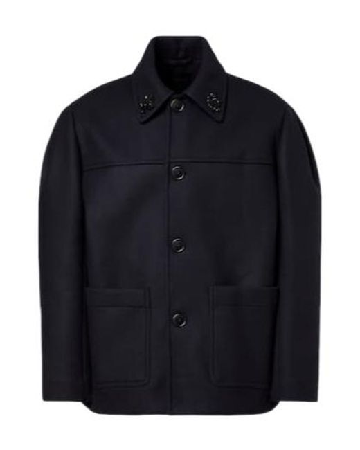 Simone Rocha Blue Embellished Wool-Blend Jacket for men