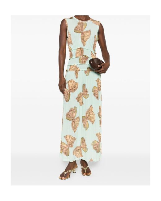 Ulla Johnson Metallic Butterfly-Printed Long Dress