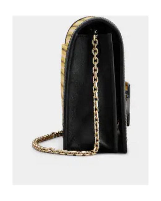 Roger Vivier Metallic Checked Foldover Top Clutch Bag
