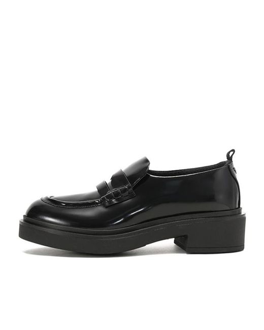 Emporio Armani Black Penny-Slot Chunky Leather Loafers