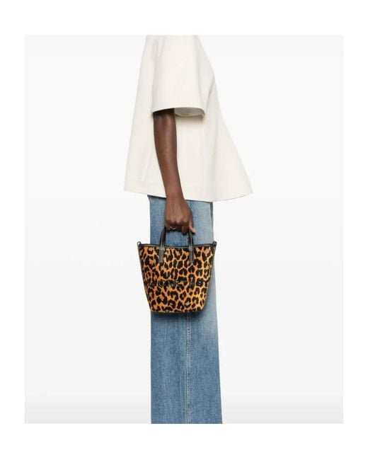 Stella McCartney Metallic Leopard-Jacquard Bucket Bag