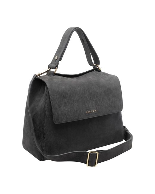 Orciani Black Sveva Top Handle Shoulder Bag