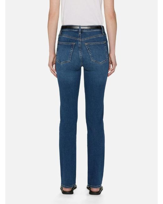 FRAME Blue Whiskering-Effect Jeans