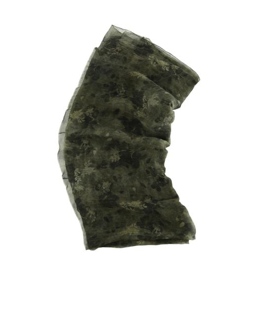 Uma Wang Green Printed Silk Scarf