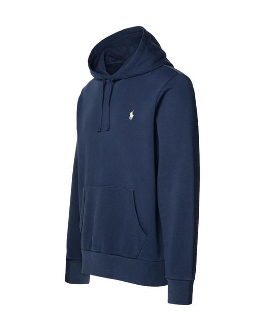 Polo Ralph Lauren Blue Loopback Fleece Hoodie for men