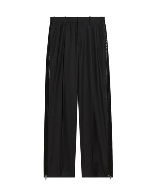 Helmut Lang Black Zip-Detail Pleated Trousers for men