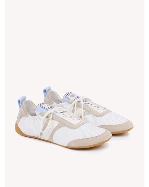 Chloé White Chloé Kick Lace-Up Sneakers