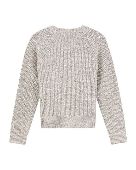 Aspesi White Ribbed Knit Sweater
