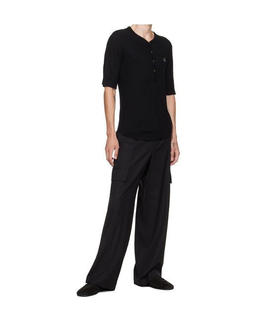 Helmut Lang Black Casual Pants With Belt Loops for men