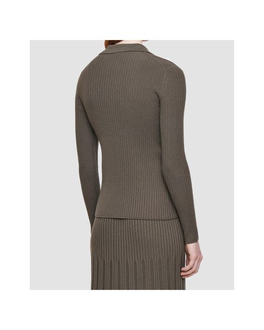 Joseph Green Long-Sleeved Ribbed Sweater